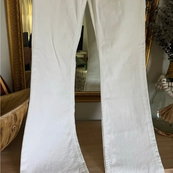 Banana Republic White Flare Wide Leg Jeans